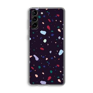 CaseCompany Dark Rounded Terrazzo: Samsung Galaxy S21 Plus Transparant Hoesje