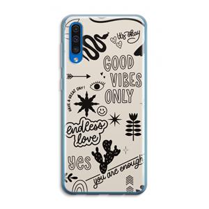 CaseCompany Good vibes: Samsung Galaxy A50 Transparant Hoesje