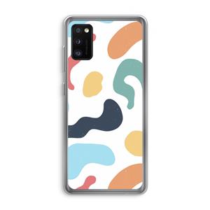 CaseCompany Memphis Shapes Blue: Samsung Galaxy A41 Transparant Hoesje
