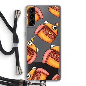 CaseCompany Hamburger: Samsung Galaxy S21 Plus Transparant Hoesje met koord