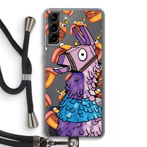 CaseCompany Loot Burger: Samsung Galaxy S21 Plus Transparant Hoesje met koord