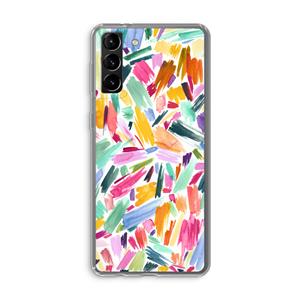 CaseCompany Watercolor Brushstrokes: Samsung Galaxy S21 Plus Transparant Hoesje