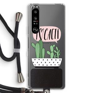 CaseCompany I love cacti: Sony Xperia 1 III Transparant Hoesje met koord