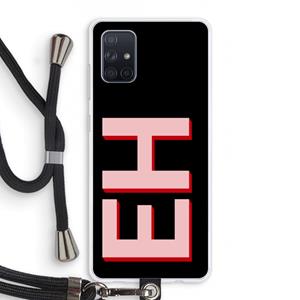 CaseCompany Monogram: Samsung Galaxy A71 Transparant Hoesje met koord