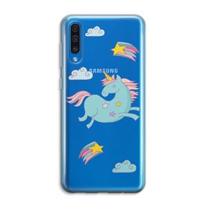 CaseCompany Vliegende eenhoorn: Samsung Galaxy A50 Transparant Hoesje