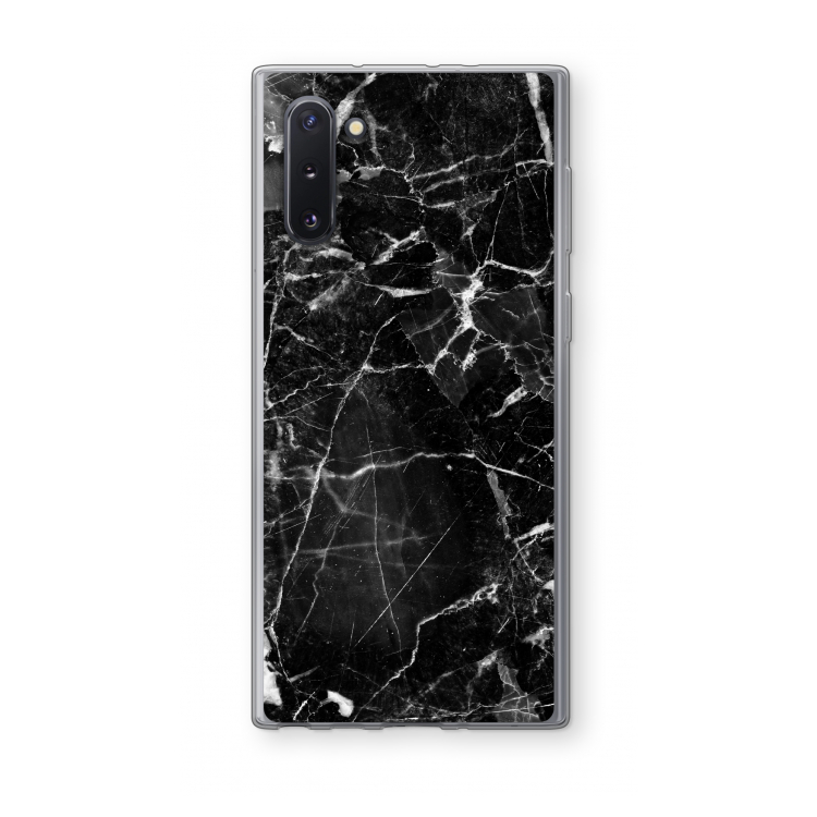 CaseCompany Zwart Marmer 2: Samsung Galaxy Note 10 Transparant Hoesje