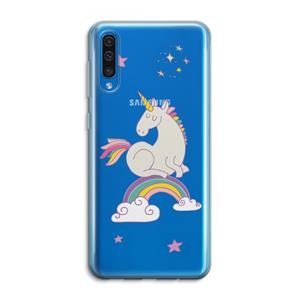 CaseCompany Regenboog eenhoorn: Samsung Galaxy A50 Transparant Hoesje