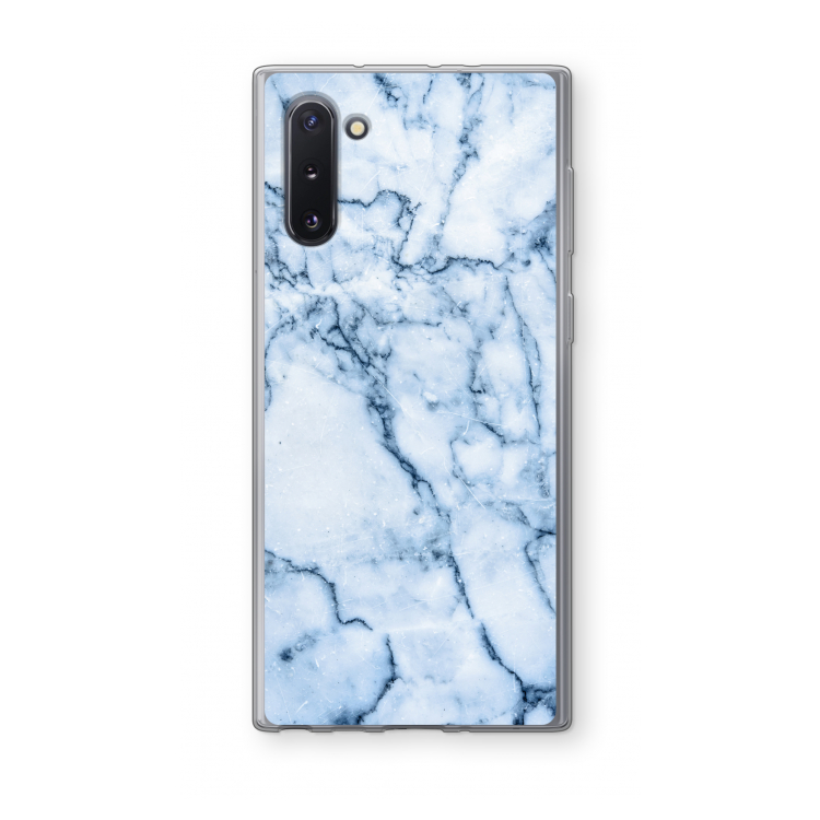 CaseCompany Blauw marmer: Samsung Galaxy Note 10 Transparant Hoesje