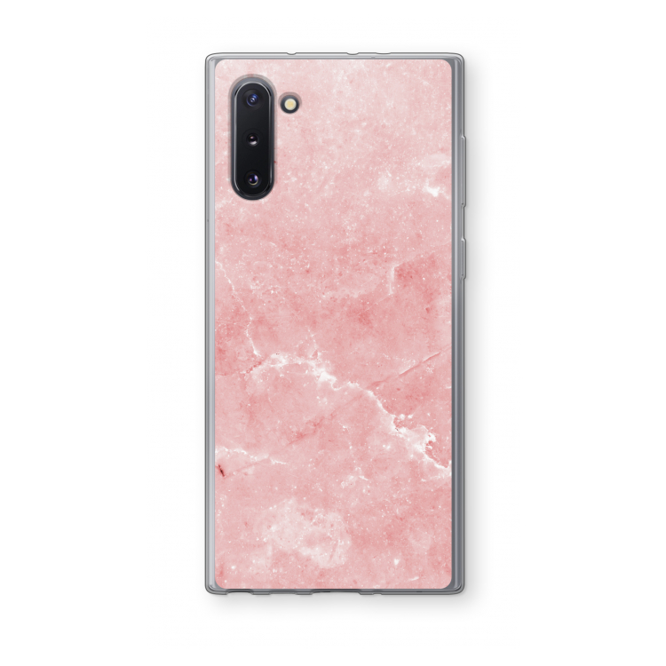 CaseCompany Roze marmer: Samsung Galaxy Note 10 Transparant Hoesje