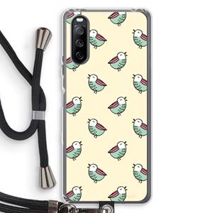 CaseCompany Vogeltjes: Sony Sony Xperia 10 III Transparant Hoesje met koord