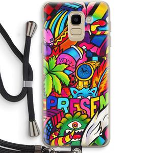 CaseCompany Represent: Samsung Galaxy J6 (2018) Transparant Hoesje met koord