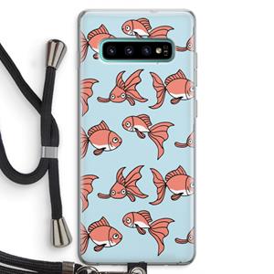 CaseCompany Blub: Samsung Galaxy S10 Plus Transparant Hoesje met koord