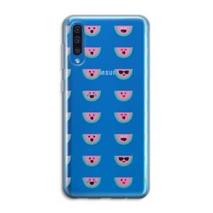 CaseCompany Smiley watermeloenprint: Samsung Galaxy A50 Transparant Hoesje