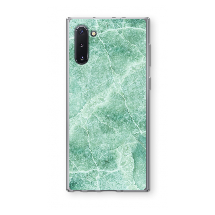 CaseCompany Groen marmer: Samsung Galaxy Note 10 Transparant Hoesje