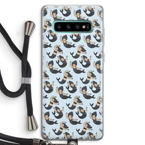 CaseCompany Zeemeermin: Samsung Galaxy S10 Plus Transparant Hoesje met koord