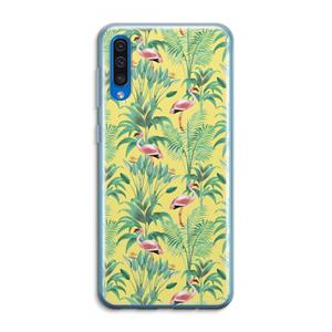 CaseCompany Flamingo party: Samsung Galaxy A50 Transparant Hoesje