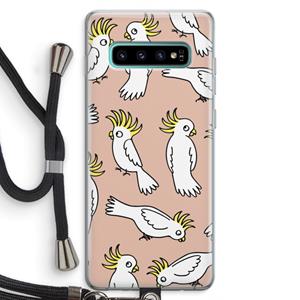 CaseCompany Papegaai: Samsung Galaxy S10 Plus Transparant Hoesje met koord
