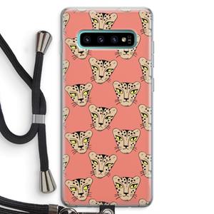 CaseCompany Tijger: Samsung Galaxy S10 Plus Transparant Hoesje met koord