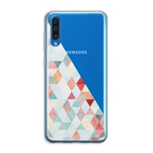 CaseCompany Gekleurde driehoekjes pastel: Samsung Galaxy A50 Transparant Hoesje