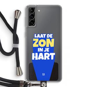 CaseCompany Laat de zon in je hart: Samsung Galaxy S21 Plus Transparant Hoesje met koord
