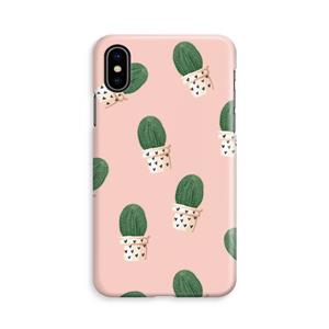 CaseCompany Cactusprint roze: iPhone Xs Volledig Geprint Hoesje