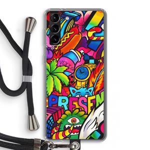 CaseCompany Represent: Samsung Galaxy S21 Plus Transparant Hoesje met koord