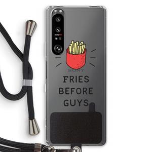 CaseCompany Fries before guys: Sony Xperia 1 III Transparant Hoesje met koord
