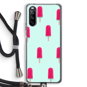 CaseCompany Waterijsje: Sony Sony Xperia 10 III Transparant Hoesje met koord