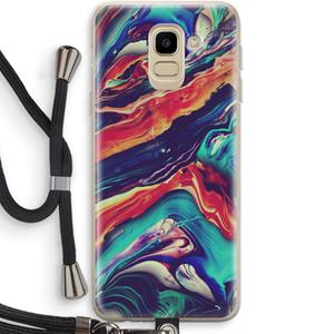 CaseCompany Chameleon Sun: Samsung Galaxy J6 (2018) Transparant Hoesje met koord