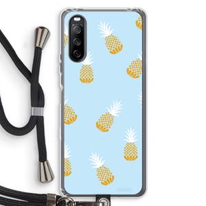CaseCompany Ananasjes: Sony Sony Xperia 10 III Transparant Hoesje met koord