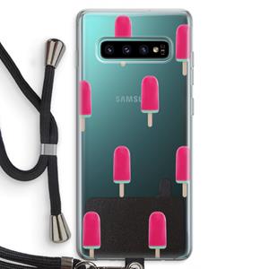CaseCompany Waterijsje: Samsung Galaxy S10 Plus Transparant Hoesje met koord