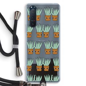 CaseCompany Sansevieria: Sony Xperia 5 II Transparant Hoesje met koord