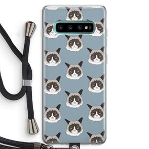 CaseCompany It's a Purrr Case: Samsung Galaxy S10 Plus Transparant Hoesje met koord