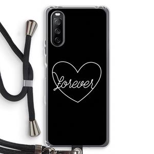CaseCompany Forever heart black: Sony Sony Xperia 10 III Transparant Hoesje met koord