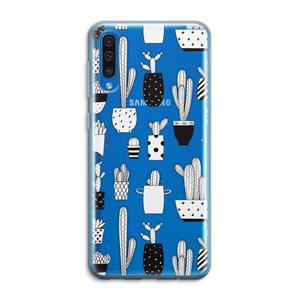 CaseCompany Cactusmotief: Samsung Galaxy A50 Transparant Hoesje