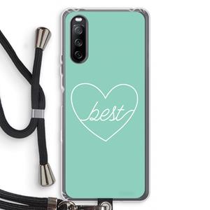 CaseCompany Best heart pastel: Sony Sony Xperia 10 III Transparant Hoesje met koord