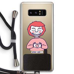 CaseCompany Hartje: Samsung Galaxy Note 8 Transparant Hoesje met koord