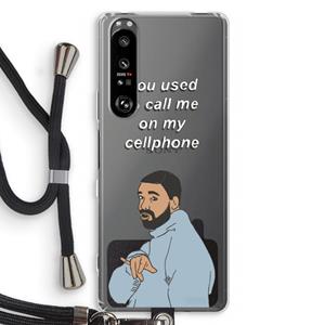 CaseCompany Hotline bling: Sony Xperia 1 III Transparant Hoesje met koord