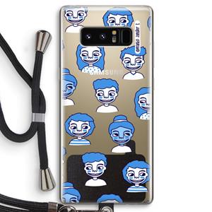 CaseCompany Gezichtjes: Samsung Galaxy Note 8 Transparant Hoesje met koord