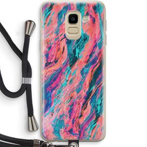 CaseCompany Electric Times: Samsung Galaxy J6 (2018) Transparant Hoesje met koord