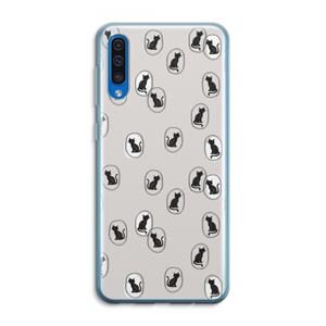 CaseCompany Miauw: Samsung Galaxy A50 Transparant Hoesje
