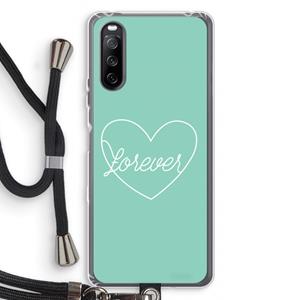 CaseCompany Forever heart pastel: Sony Sony Xperia 10 III Transparant Hoesje met koord