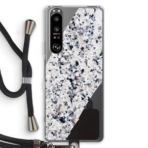 CaseCompany Gespikkelde marmer: Sony Xperia 1 III Transparant Hoesje met koord