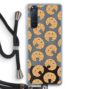 CaseCompany Croissant: Sony Xperia 5 II Transparant Hoesje met koord