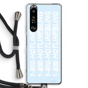 CaseCompany Hotline bling blue: Sony Xperia 1 III Transparant Hoesje met koord