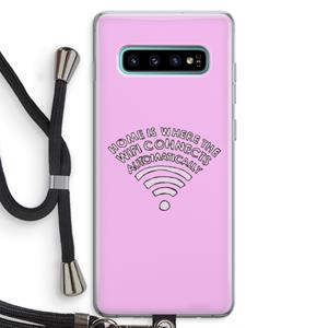 CaseCompany Home Is Where The Wifi Is: Samsung Galaxy S10 Plus Transparant Hoesje met koord