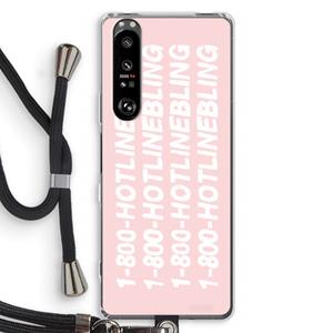 CaseCompany Hotline bling pink: Sony Xperia 1 III Transparant Hoesje met koord