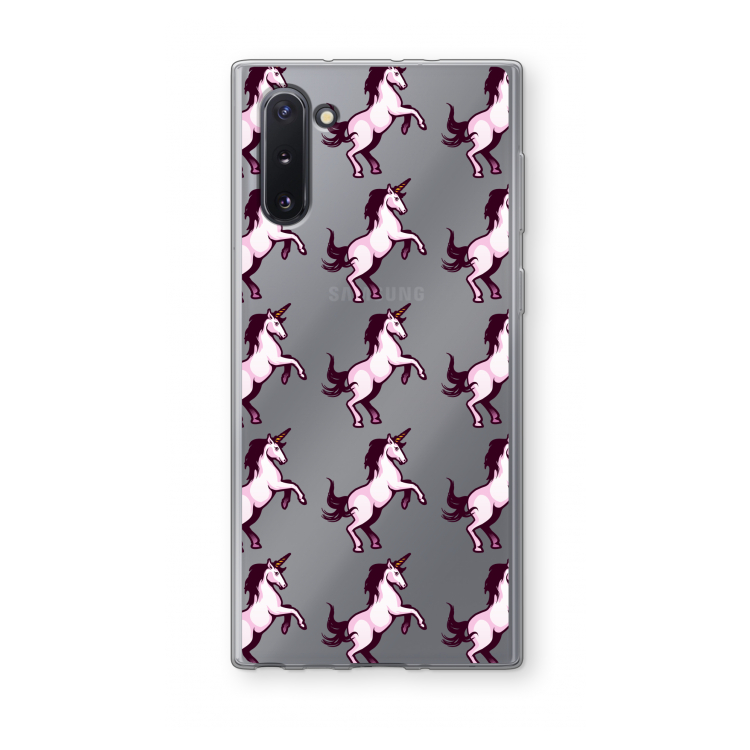 CaseCompany Musketon Unicorn: Samsung Galaxy Note 10 Transparant Hoesje