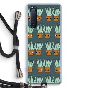 CaseCompany Sansevieria: Sony Xperia 5 II Transparant Hoesje met koord