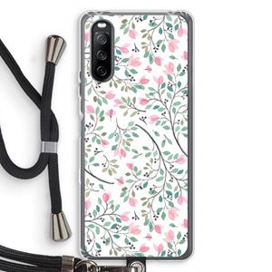 CaseCompany Sierlijke bloemen: Sony Sony Xperia 10 III Transparant Hoesje met koord
